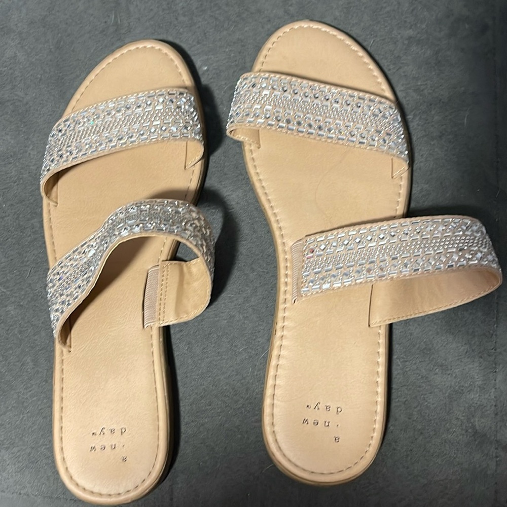 A New Day Nude Two Strap Sandals